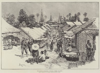 The Burmah Expedition, Principal Street in Bhamo by Amedee Forestier